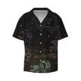 thumbnail image 2 of Lsque The Binding of Isaac print Men's Cuban Collar Short Sleeve Shirt Summer Beachwear Casual Button Down Fashionable Vacation Leisure Shirt-3X-Large, 2 of 7