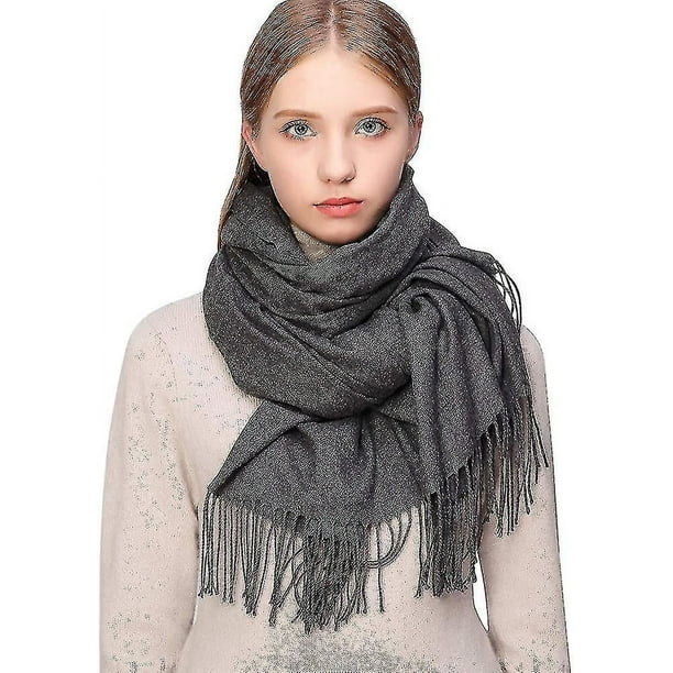 Bufanda cálida de invierno Pashmina chal para mujeres y hombres bufandas largas y suaves