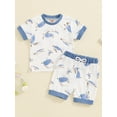 thumbnail image 2 of Suealasg 2Pcs Baby Boys Summer Clothes 6M 1T 2T 3T Toddler Boys Casual Beach Outfits Short Sleeve Ocean Turtle Print T-Shirts Tops and Elastic Waist Shorts Set, 2 of 7