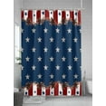 thumbnail image 5 of Patriotic Stripe Stars Shower Curtain, Farmhouse Country Bathroom Decor Curtains Set with Hooks, Red White and Blue Waterproof Fabric Home Accessories， Stall 54 X 78 Inch, 5 of 6