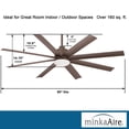 thumbnail image 4 of Minka-Aire Slipstream 65-Inch 8-Blade LED Ceiling Fan in Coal Finish W/ Distressed Koa Blades & Etched Opal Glass - F888L-CL, 4 of 6