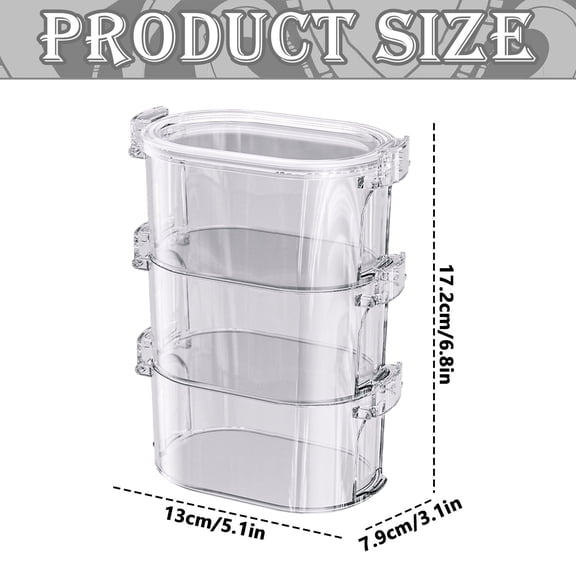 Stackable Spice Jars Container Set - Airtight Multi-Layer Plastic Storage Box - Kitchen Countertop Spice Organizer Rack - 3 Containers