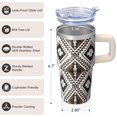 thumbnail image 3 of Travel Tumbler 20oz with Lid & Straw - Stainless Steel Insulated Coffee Cup, Double Wall Vacuum Leakproof Thermal Mug, Bohemian Themed, 3 of 5