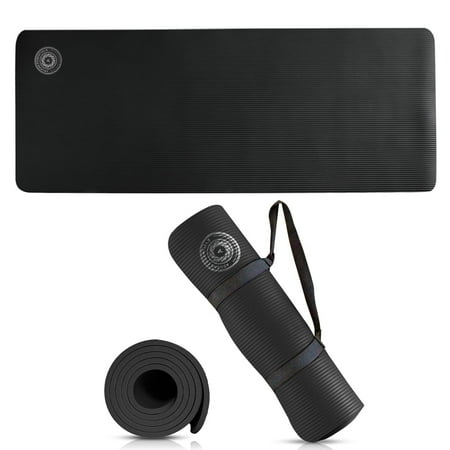 Yoga Mat 10 mm Thickness with Carry Strap | Lightweight and Non slip Yoga Mat For Pilates, Yoga | Free eBook For Mat Workouts