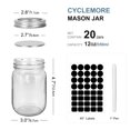 thumbnail image 2 of Frascos de vidrio Mason CycleMore de 350 ml/12 oz con tapas plateadas, 20 piezas, 2 of 7