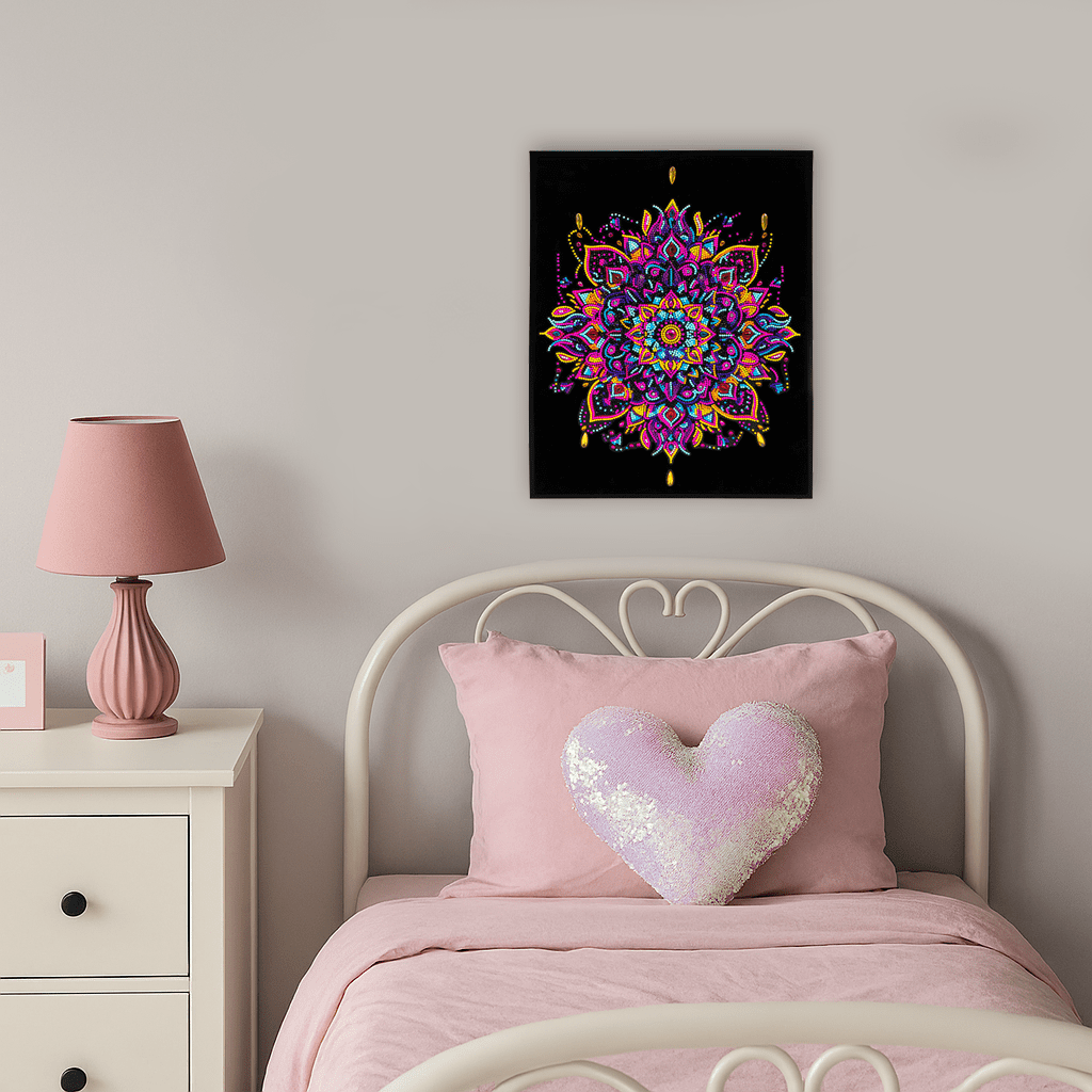 Diamond Dotz Neon Flock Mandala Diamond Painting Kits for Adults - Colorful Diamond Art Kits a Relaxing Creative Craft Kit with Dotz Gems 18x14