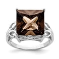 thumbnail image 1 of Solid 925 Sterling Silver Chocolate Brown Smoky Quartz Engagement Ring Size 8, 1 of 3
