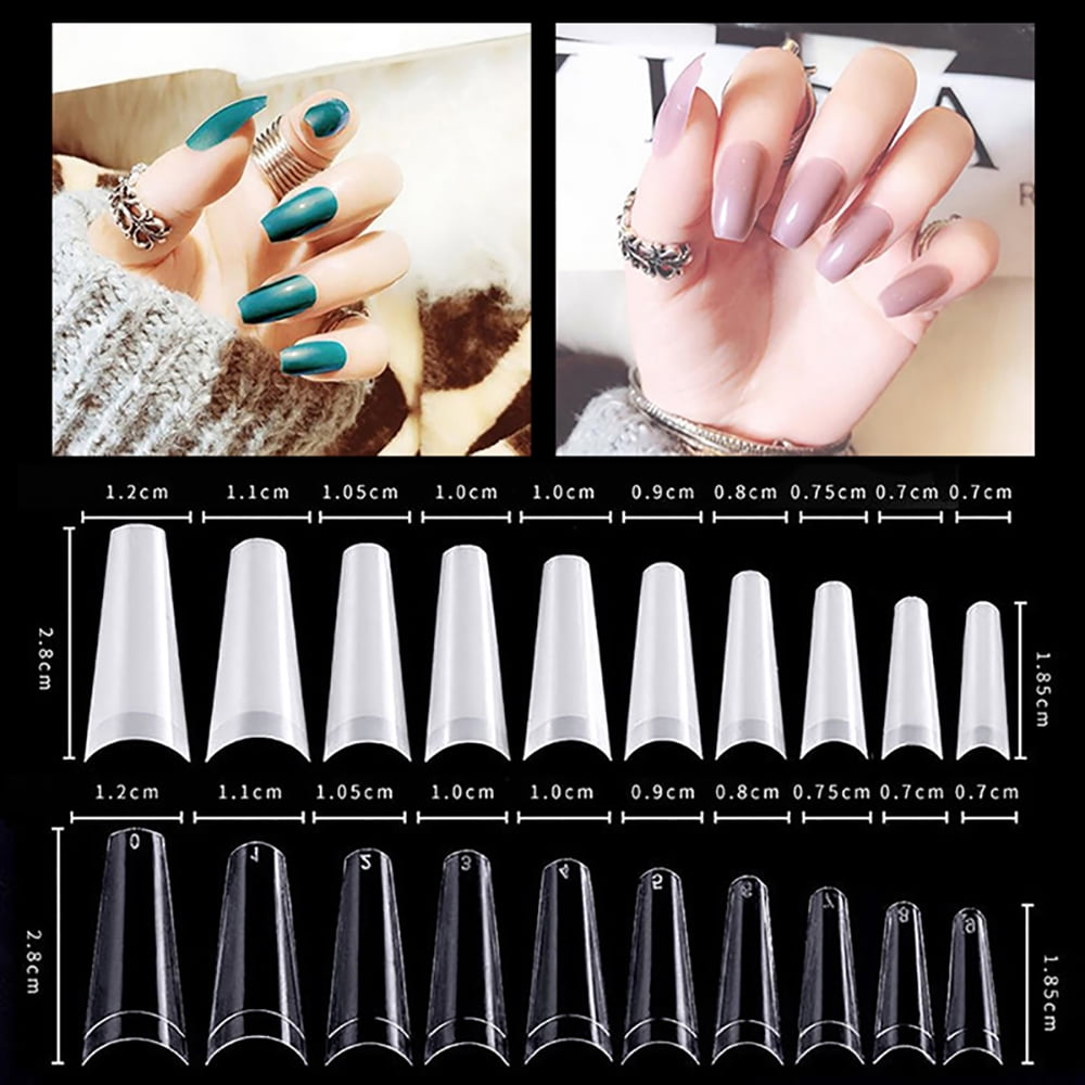 500Pcs Clear White Natural False Acrylic Nail Art Tips UV Gel DIY Manicure  Tools 