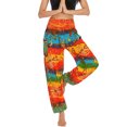 thumbnail image 5 of SWSMCLT Women's Boho Pants Smocked Waist Harem Cinch Bottom Beach Trousers Print Bloomer Yoga Hippie with Pockets Bohemian Aladdin Indian Thai Baggy Patterned4 One Size, 5 of 5