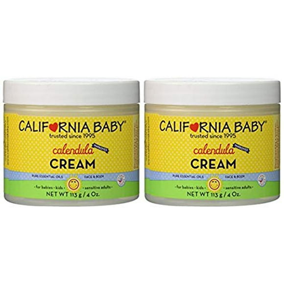 California Baby Calendula Moisturizing Cream - Hydrates Soft, Sensitive Skin, Plant-Based, Vegan Friendly, Soothes Irritation Caused by Dry Skin on Face, Arms & Body, 4oz, 2 pack