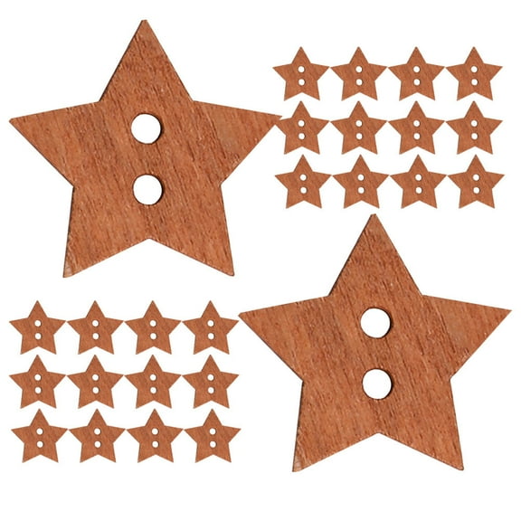 HAMPPLIES wooden buttons Wooden Buttons for Sewers Brown Sewing 50pcs
