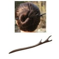 thumbnail image 2 of 7 Pack Vintage Retro Handmade Ancient Chinese Japanese Brown Wooden Hair Sticks Chopsticks Hair Pins Picks Wood Sandalwood Carved Smooth Long Horn Fork Pen Hairpins Clips for Bun Chignon Holder, 2 of 4