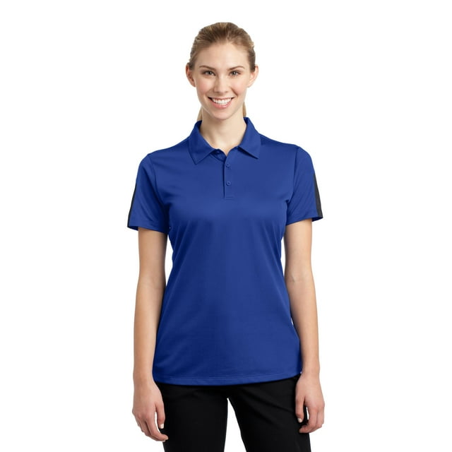 Polo Sport-Tek® Ladies PosiCharge® Active Colorblock texturizado. LST695 deporte-tek LST695