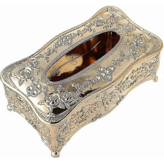 Luxury European Style Acrylic Tissue Box Ktv Handkerchief Toilet Paper Holder,gold