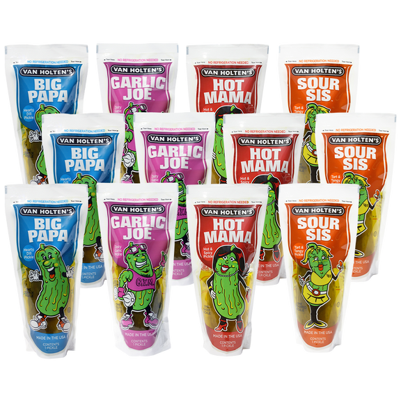 Van Holten's Pickles - Charismatic Characters Pickle-In-A-Pouch Sampler - 12 Pack