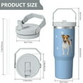 thumbnail image 5 of 1pc Dog 30oz Tumbler with Straw & Handle - Insulated Stainless Steel Cup | Holiday Gift for Man Women (Christmas, Valentine's, Birthday), 5 of 7