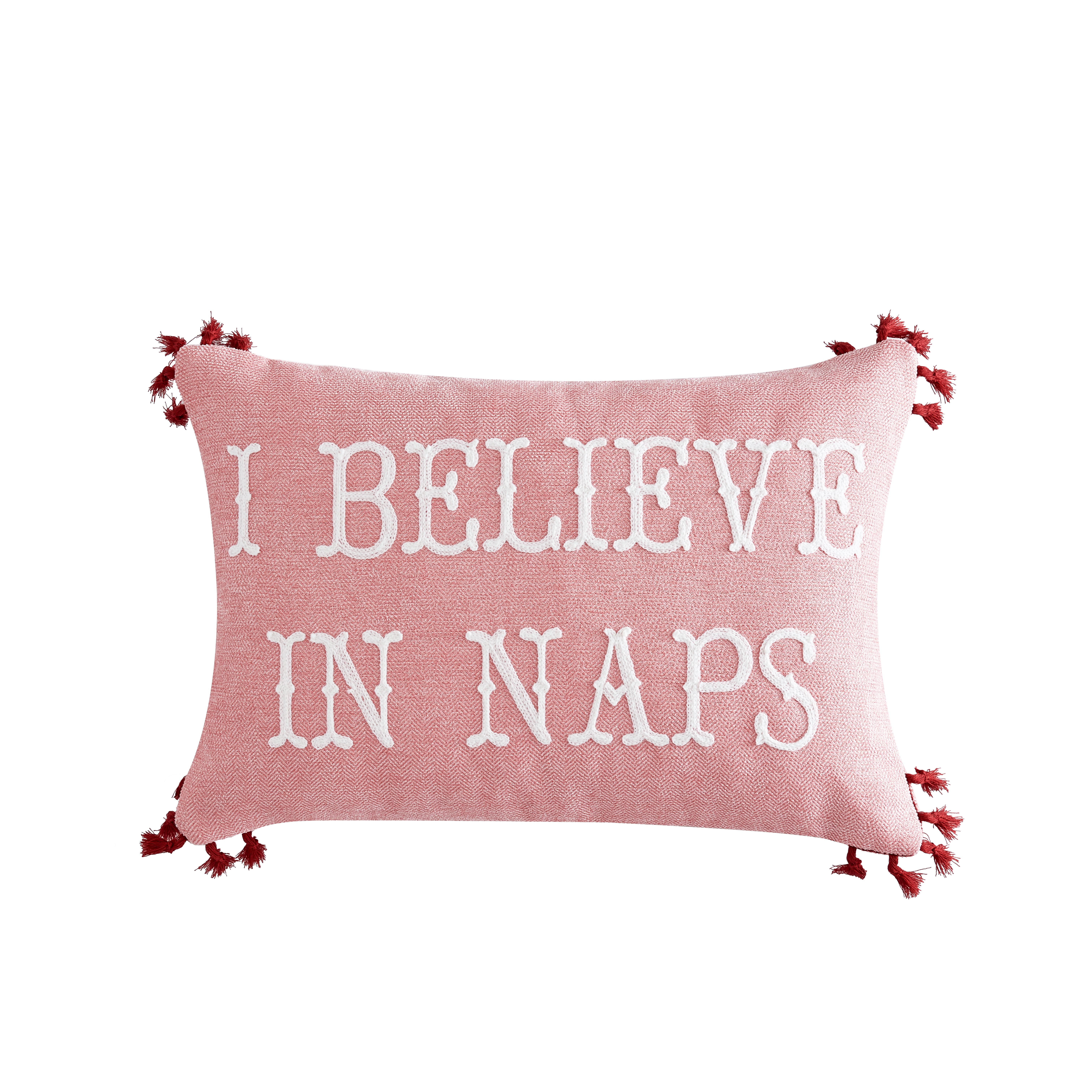 Naps Decorative Throw Pillow, Blush, 12' x 18', Oblong, 1 Piece