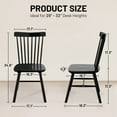 thumbnail image 2 of Dhole Windsor Spindle Back Dining Chair Set of 2, Solid Hardwood Kitchen and Dining Room Seating in Black, 2 of 6