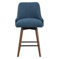 thumbnail image 6 of Bagford 26" Swivel Counter Stool with Medium Espresso Legs in Navy Fabric, 6 of 8
