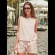 thumbnail image 5 of Conjunto de Dos Piezas de Verano para Mujer: Camiseta Sin Mangas y Pantalones Cortos A Juego, Chándal de Algodón A Rayas, Estampado Caqui, Talla M, 5 of 8
