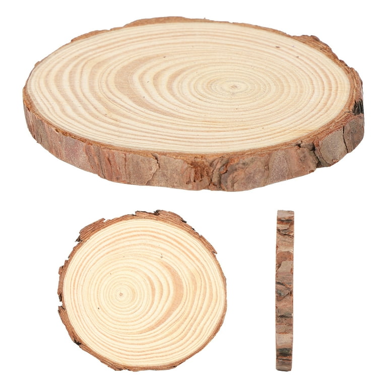 VEGCOO Large Wood Slices 4 Pcs 11-13 Inches Unfinished Wood Rounds, Natural  Paulownia Wood Slices for Centerpieces, Wood Pieces Decoration with Bark,  DIY Wooden Ornaments for Wedding, Painting 