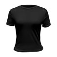 thumbnail image 5 of Delayuji Women Casual Short Sleeve T Shirts Summer Crewneck Tshirts Cute Tee Basic Crop Tops Black L Polyester,Spandex Short Sleeve Shirts for Women, 5 of 5