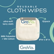 GroVia Reusable Cloth Diapering Wipes, 12 Count