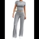 thumbnail image 1 of Mono de Yoga de Corta para Mujer, Sin Costuras, Acanalado, con Cuello Cuadrado y Tirantes Finos Negro XL, 1 of 10