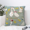 thumbnail image 4 of Fuzoiu Cute Farm Birds Print Square Pillow Cover,Hidden Zipper Design,Luxury Square Pillow Case, Throw Pillow,Couch Cushion-20"x20", 4 of 7