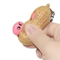 thumbnail image 4 of Sensory Squeeze Toys, Relaxation Toys, Metal Squeeze Toys, Squeeze Toys for Relaxation, 3 in Peanut, Bag Chain Charm, Workplace Use, Tan Pink, 3 Pc, 4 of 7