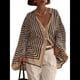 thumbnail image 1 of Camisas A Rayas con Botones para Mujer, Blusas Informales, Holgadas, de Larga y con Cuello Alto, Elegantes. Rayas Negras S, 1 of 10