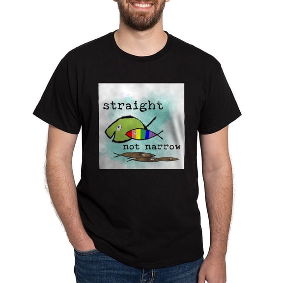 CafePress - Straight But Not Narrow T Shirt - Men's Classic Graphic Cotton T-Shirt
