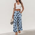 thumbnail image 6 of kaondbfi Fashion Casual Women's Wide Leg Pants High Elastic Waisted Pants Trousers with Pockets Summer Casual Pants for Women, 6 of 7