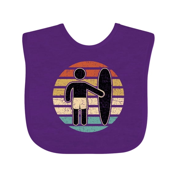 Inktastic Surfing Retro Sunset for Surfer Boys or Girls Baby Bib