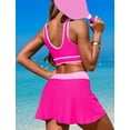 thumbnail image 2 of FEOYA Surf Suit Women Bikini Set Push Up Halter Swimsuit Tankini Modest Swimwear Bathing Suits Two Piece Pink S, 2 of 6
