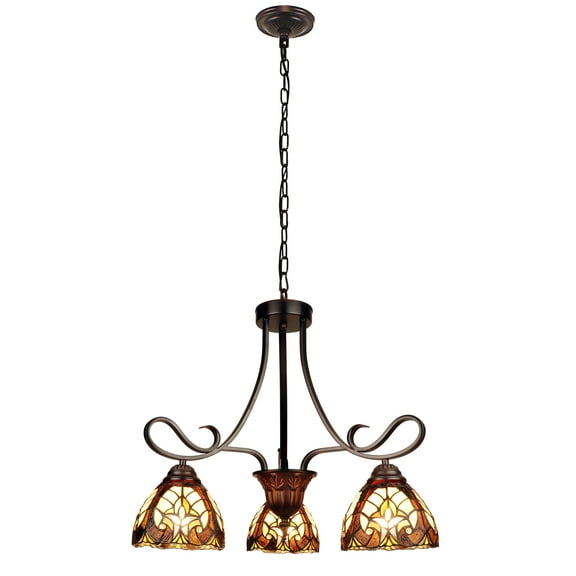 RADIANCE goods Victorian-Style 3-Light Antique Dark Bronze Finish Mini Chandelier 25" Wide