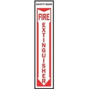Hy-Ko FE-1 Safety Sign, Fire Extinguisher, Red Legend, Vinyl, 4 in W x 18 in H Dimensions