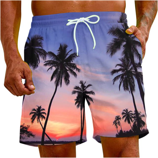 Pantalones Cortos para Hombre Atléticos Pantalones de Playa de Impresión Especial, Pantalones Cortos Atléticos de Poliéster Elásticos para Hombres