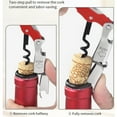 thumbnail image 3 of Wine Key - Professional Handcrafted Heavy Duty Waiter Corkscrew, Compact Wine Opener with Double Hinged, Foil Cutter and Bottle Opener, Gifts for Servers, Sommelier, Bartenders - Red, 3 of 6