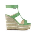 thumbnail image 3 of BLISSFUL STEP Women's Strappy Espadrille Wedges Platform Sandals Green 9, 3 of 7