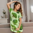 thumbnail image 3 of Logiee Broccoli 3 Print Nightgowns for Women,Soft Short-Sleeved Lightweight Sleepwear, Loose Sleepshirts, 3 of 6