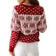thumbnail image 4 of Suéter de mujer Navidad Copo de nieve Invierno niña Tops Manga larga Cuello redondo Jersey femenino, Rojo, L Inevent AP003997-08, 4 of 7