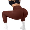 thumbnail image 2 of Aoiroe Butt Lifting Leggings for Women,Seamless Scrunch Butt Lifting Compression Tights Athletic Wear Women Compression Workout Leggings High Waisted Yoga Pants Brown S, 2 of 5
