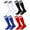 white, black, blue, red, variant on HEQUSIGNS 6 Pairs Kids Soccer Socks, Youth Knee Socks, Unisex Anti-slip Breathable Toddler Knee Socks, Towel Bottom Football Socks for Children Aged 5-12 to Playing Sports