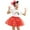 Red, variant on Bainana Little Girls Bubble Skirt Spider Web Print Elastic Waist Layered Tulle Skirt Beautiful Casual Dance Dress With Hair Band Black Size 5-8 Years