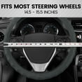 thumbnail image 7 of BDK Leather Car Steering Wheel Cover 14.5"-15.5" (Medium/Gray) -Universal Fit, Easy Installation, 7 of 7