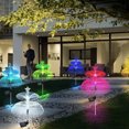 thumbnail image 4 of Luces solares para jardín, paquete de 2 luces solares para exteriores, luces solares de flores con medusas dobles y estrellas que cambian de 7 colores, 4 of 8