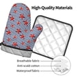 thumbnail image 4 of Xecao Starfish Navy Blue Stripe Pattern Oven Mitts and Pot Holders Sets Heat Resistant Silicone Oven Mittens Extra Thicken Long Kitchen Cotton Oven Glove for Cooking, 4 of 7