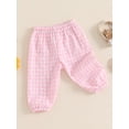 thumbnail image 6 of Caoirhny Baby Toddler Girls Boys Pants 6 12 18 24 Months 2T 3T Elastic Waistband Adorable Casual Plaid Long Trousers, 6 of 9