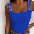 thumbnail image 2 of Charmgo Débardeur pour Femmes Col Carré Mode Sans Manches Ajusté Gilet Été Débardeur Décontracté Manches Courtes Tunique Tendance Bleu m, 2 of 5